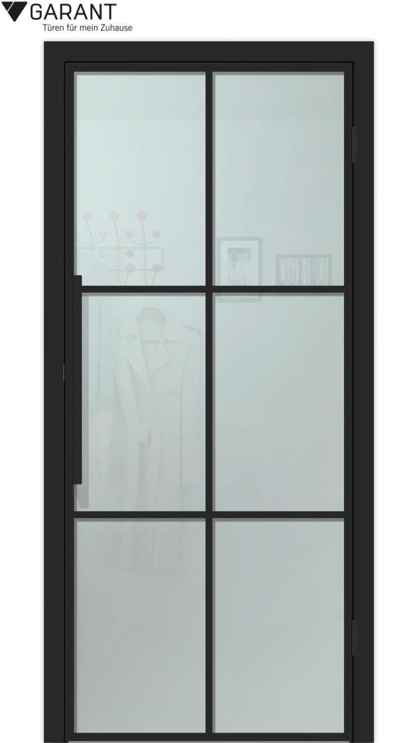 Drehtür Klassisch F6 in RAL 9005 Schwarz matt