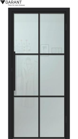 Drehtür Klassisch F6 in RAL 9005 Schwarz matt